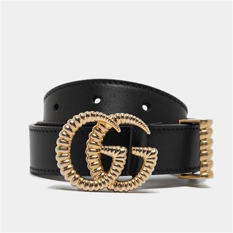 gucci leather belt with torchon double g buckle|black gucci belt with gold buckle.